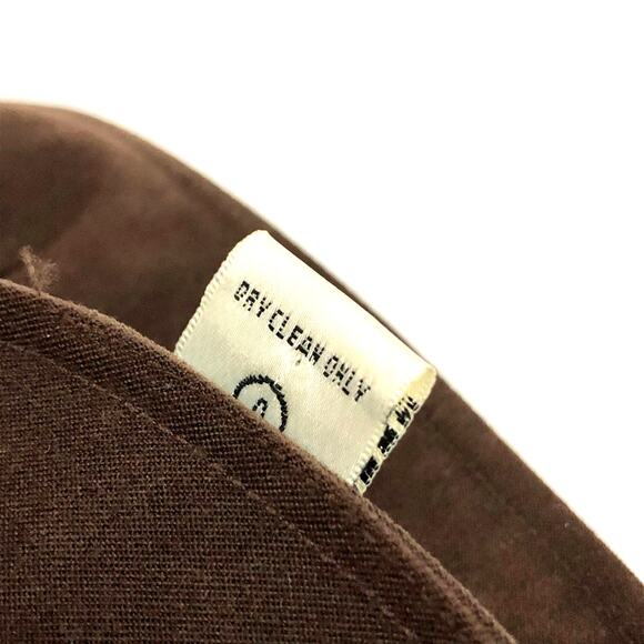 Faux Suede Button Front Shirt Brown Victoria Halley size 4 petite - Picture 4 of 5